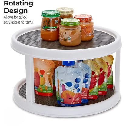 Double Layer Rotating Tray, Spice Rack Organizer 10-Inch