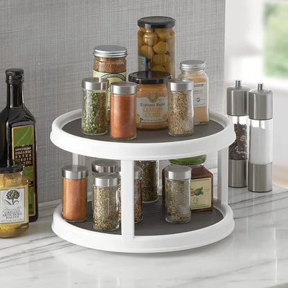 Double Layer Rotating Tray, Spice Rack Organizer 10-Inch