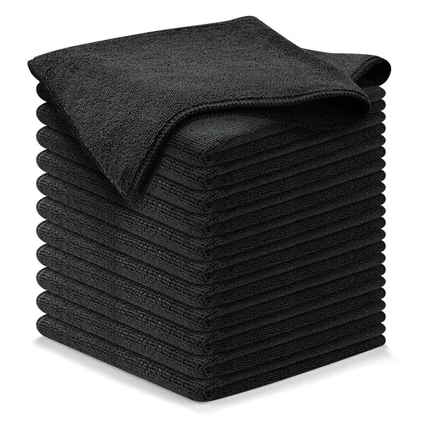 2 pcs Microfiber Cleaning Black Cloth 25*25Cm